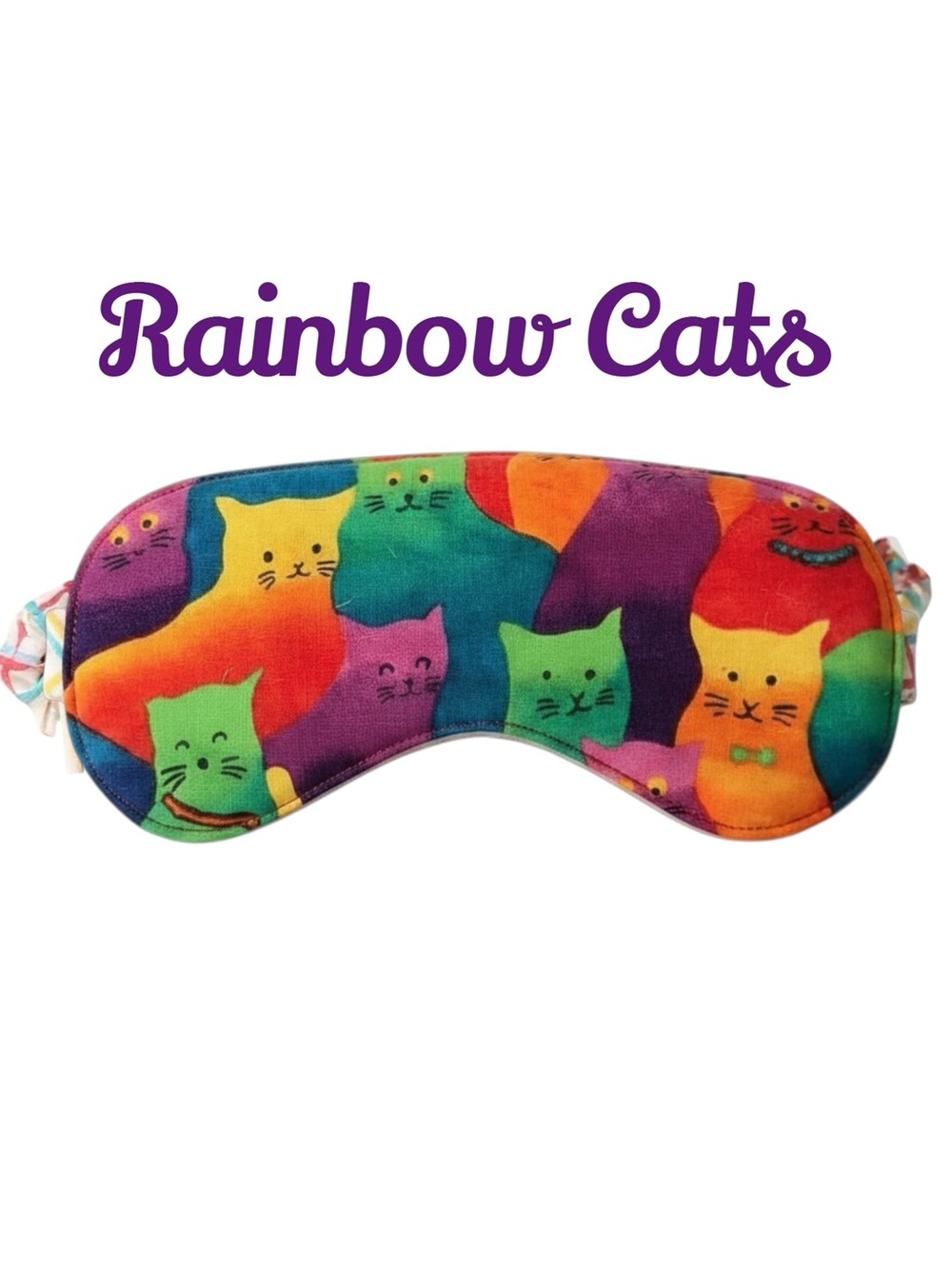 Rainbow Cat Theme Sleep Mask for Kids, New Handmade